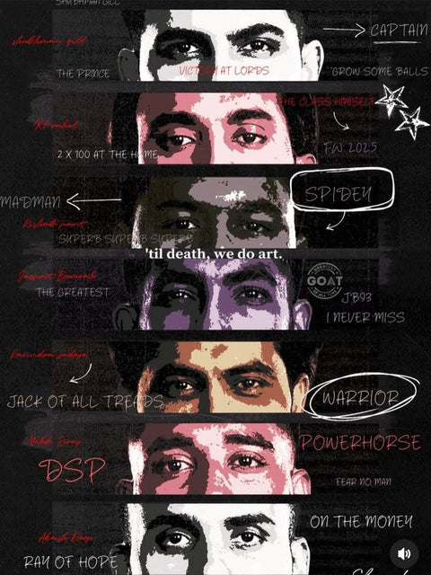 Indian Cricket Legends Face Poster