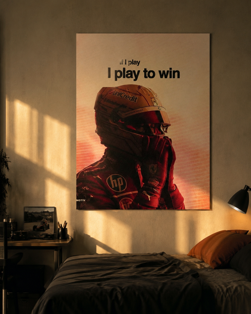 “Play to Win” Racing Poster