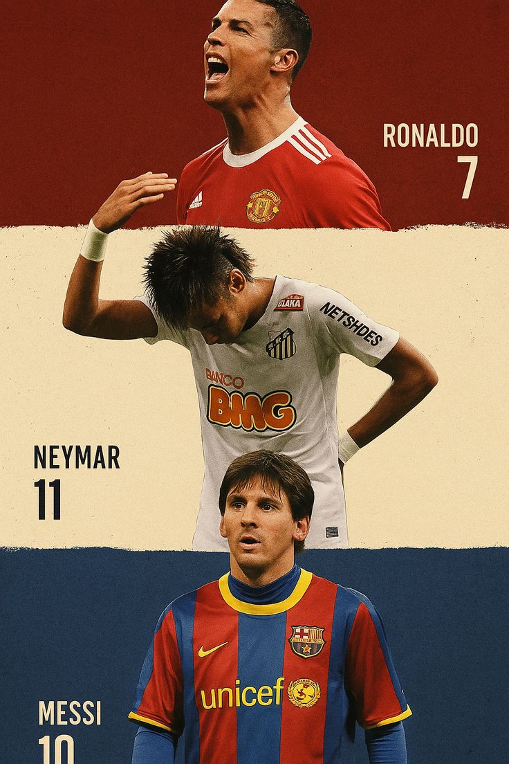 Ronaldo – Neymar – Messi Trio Poster