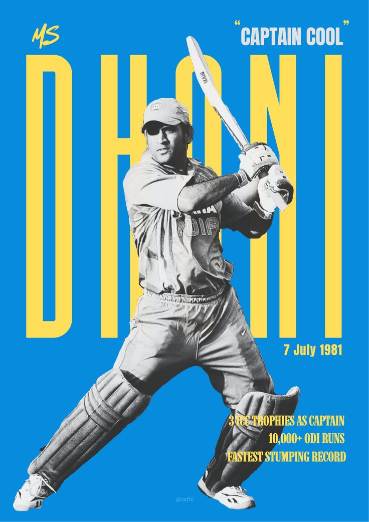MS Dhoni – “Captain Cool” Legacy Poster