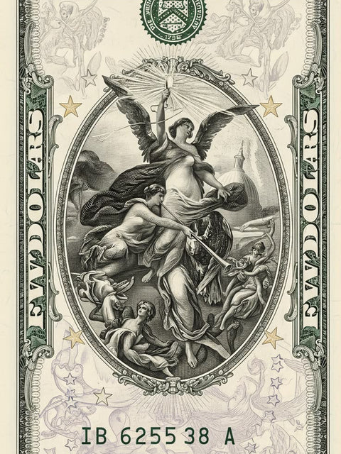 Five Dollars – Vintage Currency Poster