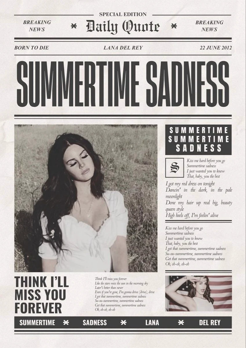Lana Del Rey – Summertime Sadness Poster