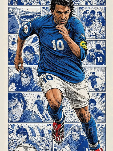 Italian Football Legend – Comic Action Poster