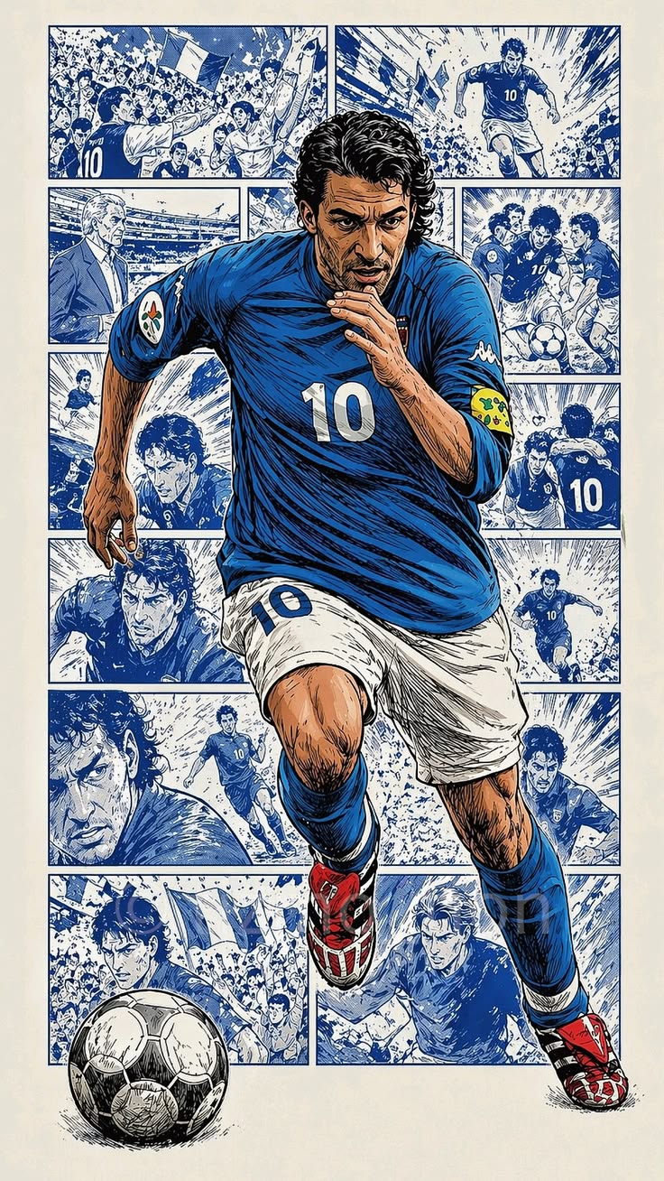 Italian Football Legend – Comic Action Poster