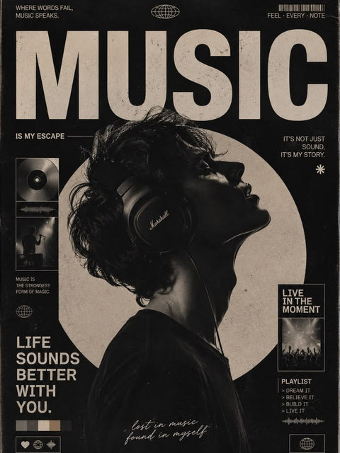 Music Is My Escape – Emotional Sound Poster