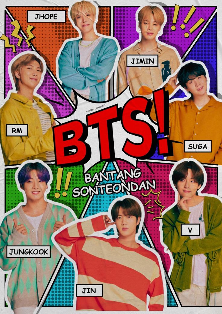 BTS Comic Pop-Art Poster