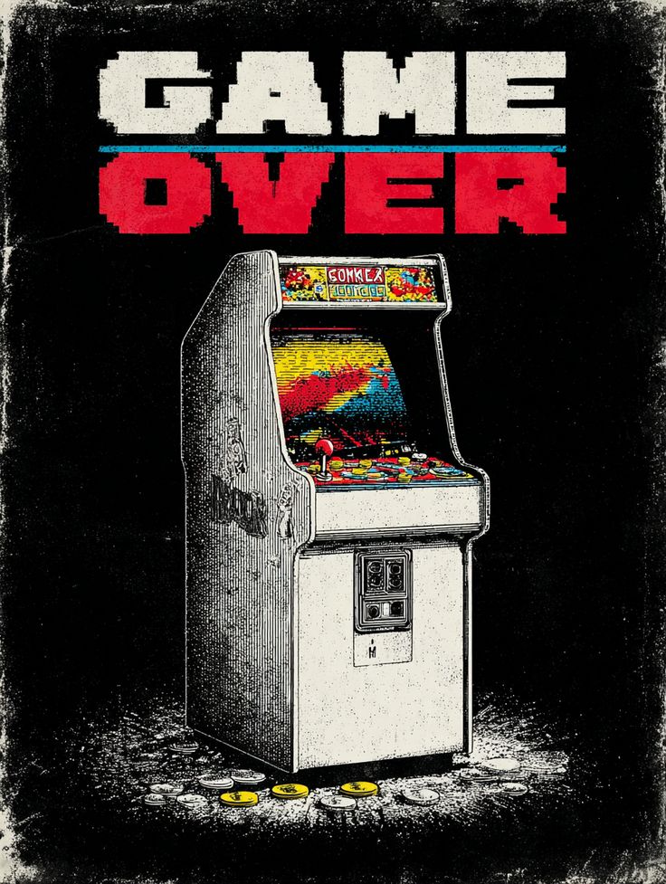Game Over – Arcade Nostalgia Poster