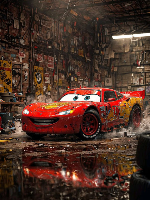 Lightning McQueen Garage Poster